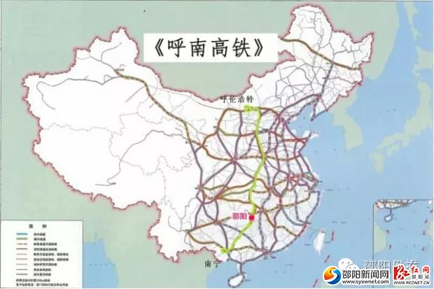 呼南高鐵站點和路線走向