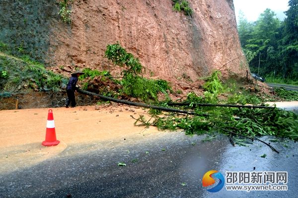 寨市往黃桑道路被阻，村民自發(fā)清除道路障礙 (2)