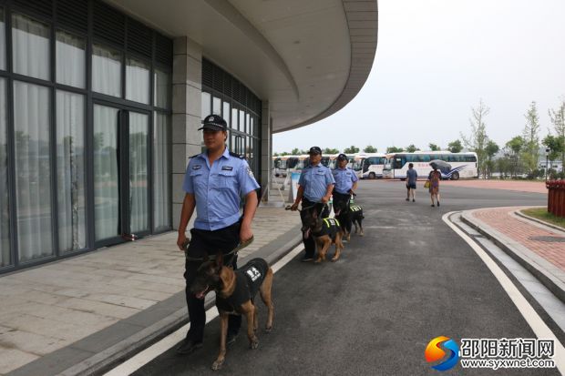 攜警犬進(jìn)行安保排查 