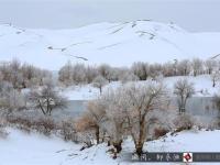 航拍塔克拉瑪干沙漠雪景 宛若童話世界