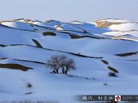 航拍塔克拉瑪干沙漠雪景 宛若童話世界