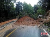 江西廬山現(xiàn)8級以上雷雨大風 公路發(fā)生山體滑坡