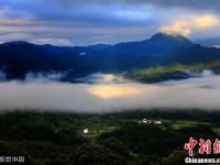 黃山現(xiàn)平流霧美景 濃霧與山“纏綿”若隱若現(xiàn)