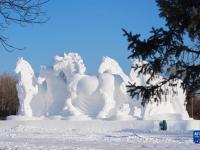 哈爾濱太陽(yáng)島雪博會(huì)：大型雪塑創(chuàng)作持續(xù)推進(jìn)
