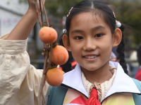 浙江余姚：古村柿紅人氣旺
